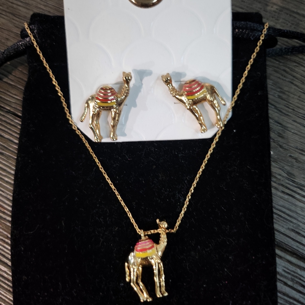 Kate Spade Camel Stud Earrings with Necklace - Picture 13 of 16